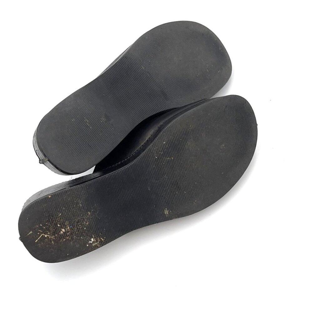 EDDIE BAUER sandals black leather Made Italy 6.5 - Picture 4 of 8